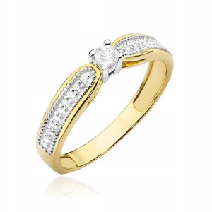 

Złoty Pierścionek Zaręczynowy 585 Brylant 0,17 ct