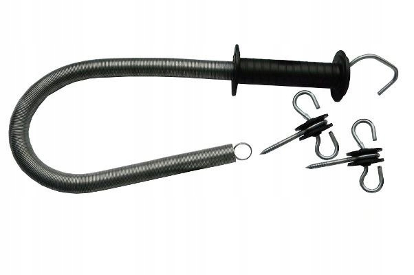 PASTUCH KOMPLETNY POMELAC ZESTAW BRAMOWY UCHWYT SPRĘŻYNA IZOLATORY BRAMOWE