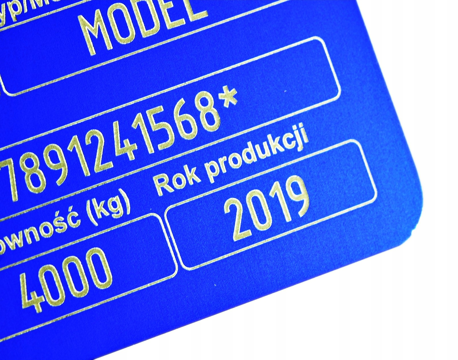 Tabliczka znamionowa - znakowanie w cenie HARD 1mm Numer katalogowy części 59649849849