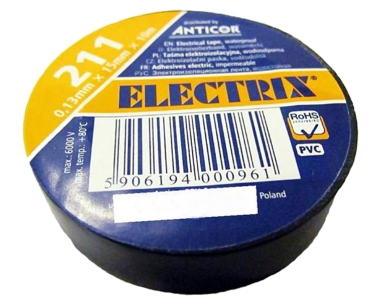 

Taśma Izolacyjna Pcv Electrix 10m x 15mm Izolacja