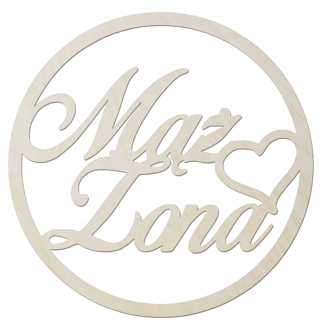 Koła na ślub Mąż Żona wesele napisy ozdobne 100 cm