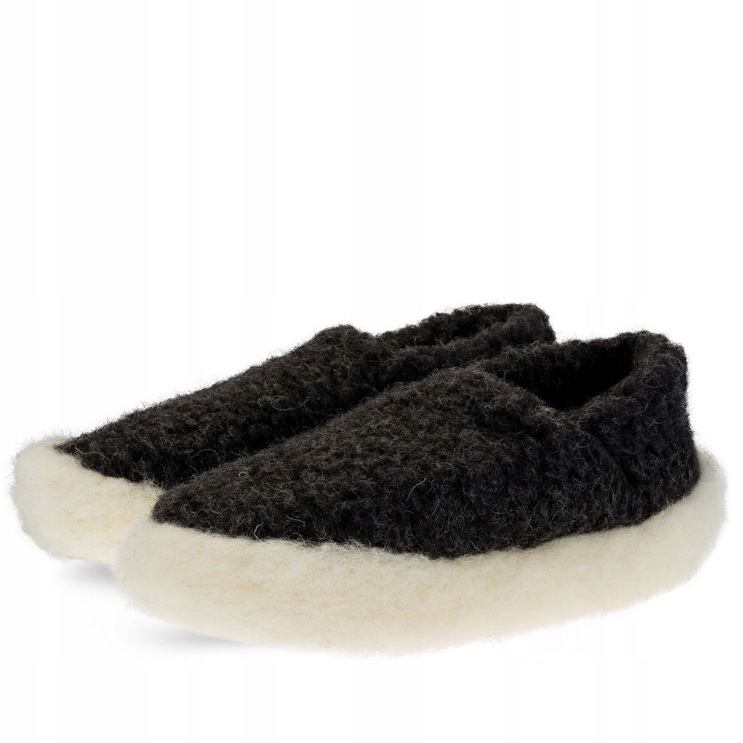 

Pantofle 100% Wełniane Niskie Z Piętą, Merynos, 38