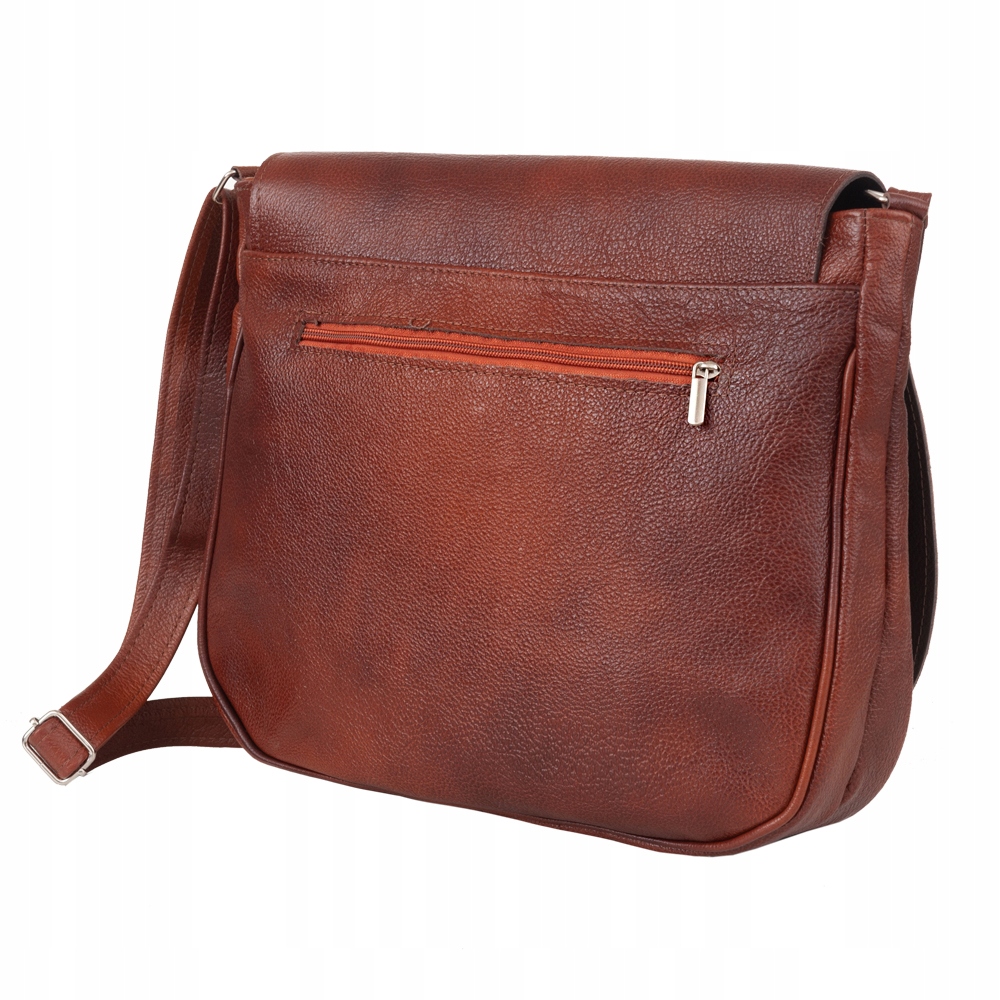 BRĄZOWA TOREBKA TORBA A4 LISTONOSZKA SKÓRA NATURALNA KONIAK Vera Pelle Marka inna