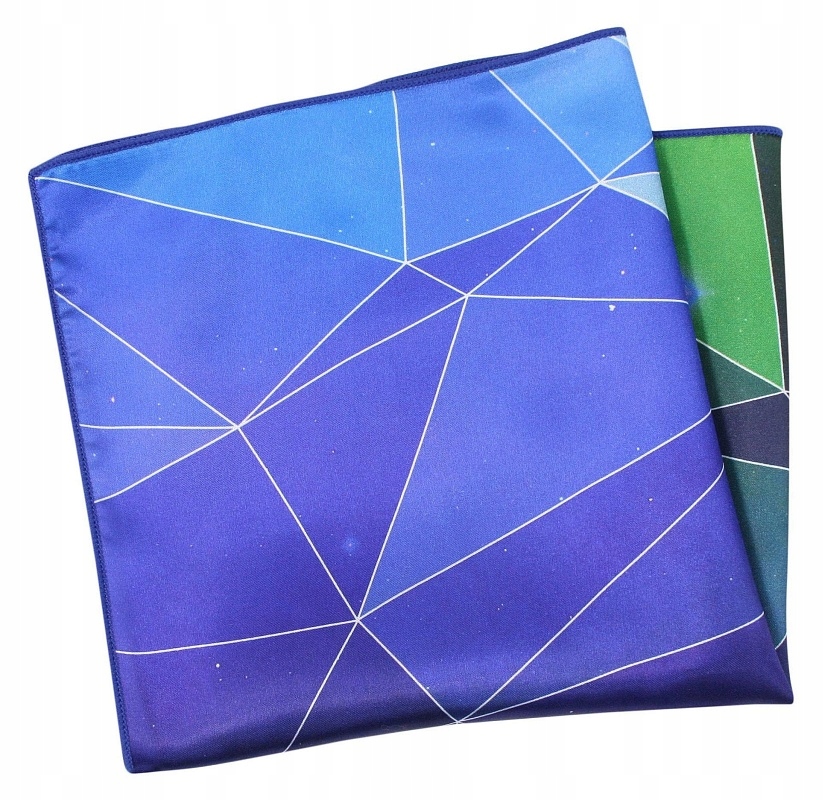 Niebiesko-Zielona Elegancka, Modna Poszetka-ALTIES