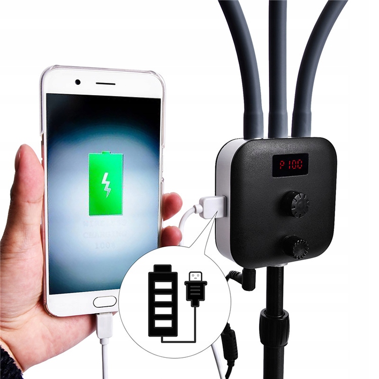 GIĘTA PODWÓJNA LAMPA KOSMETYCZNA LED 40W + STATYW Model 176LEDreg+803