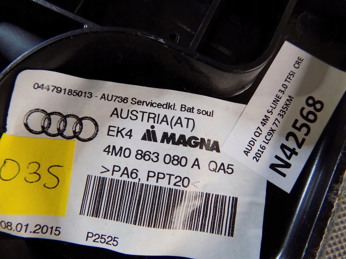 AUDI Q7 4M Blende Abdeckung AKUMULATORA 4M0863080A