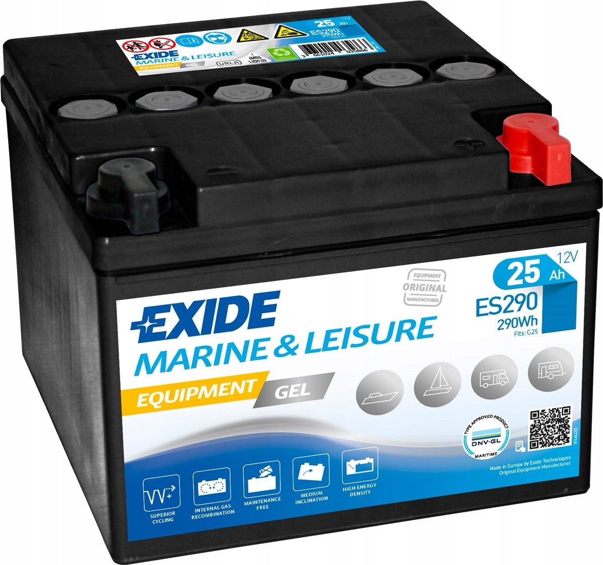 Exide Equipment Gel ES290 25Ah 240A Es 290 P24024G01-AEX7T