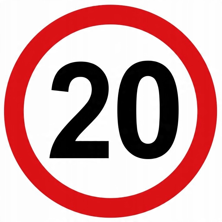 

Naklejka Ograniczenie Prędkości 20km Znak śr. 20cm