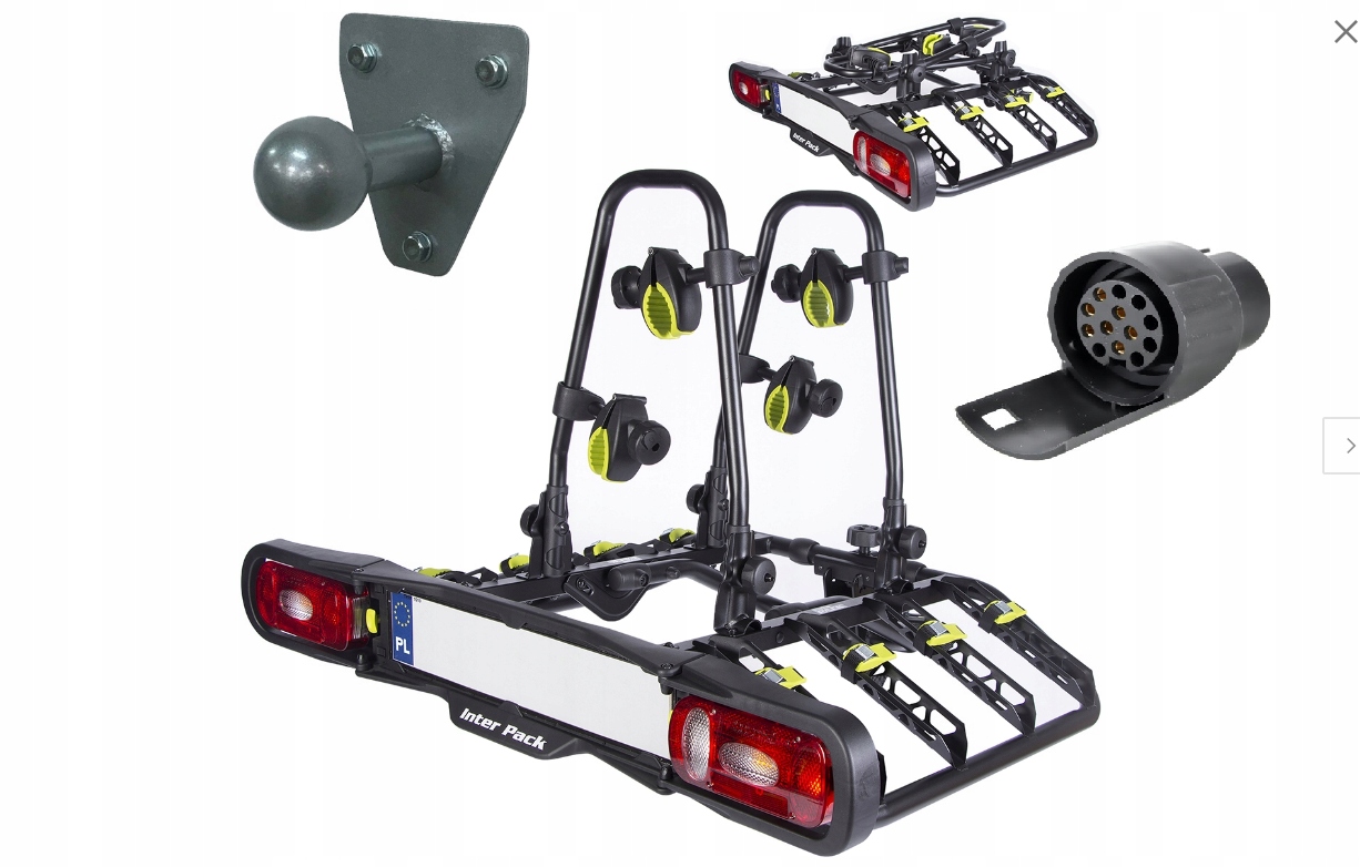 BAGAŻNIK NA HAK PLATFORMA 13 PIN 4 ROWERY QUATTRO INTER PACK