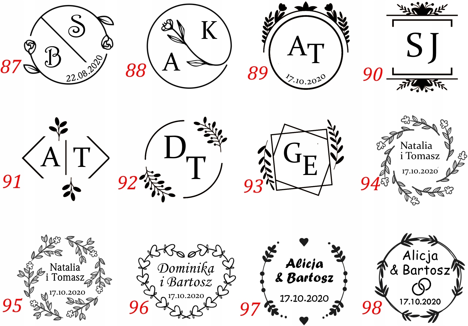 PIECZĄTKA NA ŚLUB PIECZĘĆ ŚLUBNA STEMPEL WESELE Nazwa ślubna