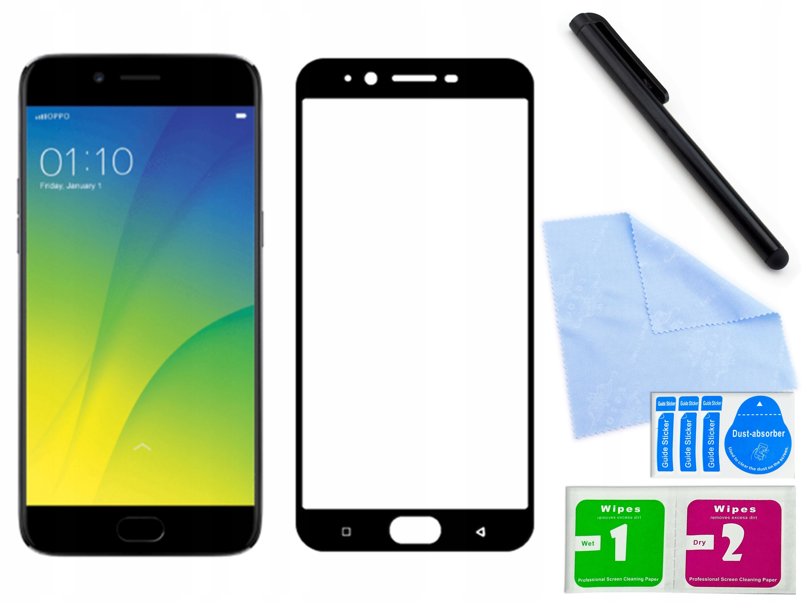 

Zaokršglone szkło 3D, 9H, do Oppo R9s plus- Czarne