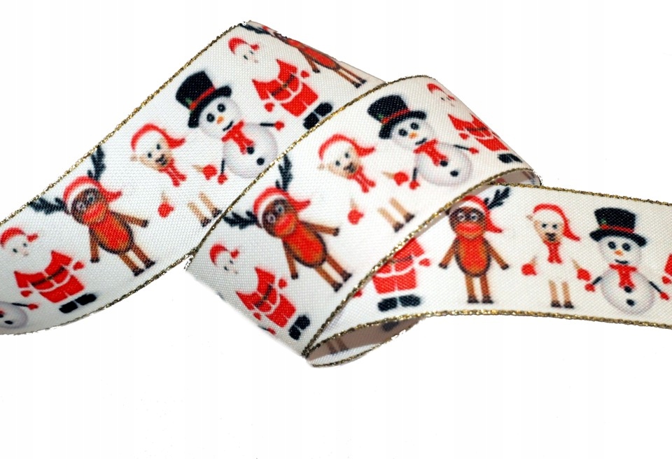 WSTĄŻKA BOŻE NARODZENIE MIKOŁAJ RENIFER OWIECZKA