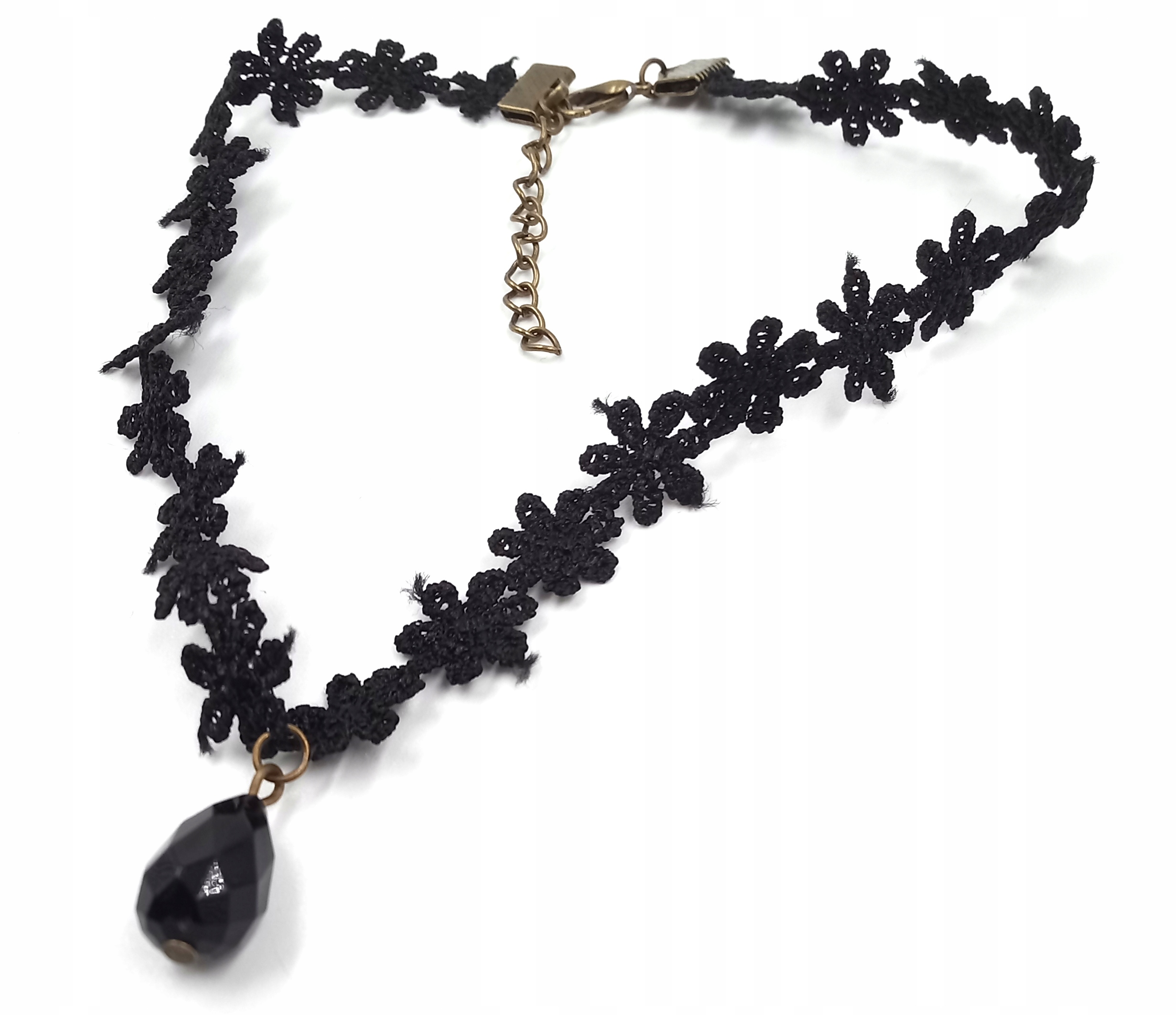 

Modny Gotycki Damski Choker z czarnym koralikiem