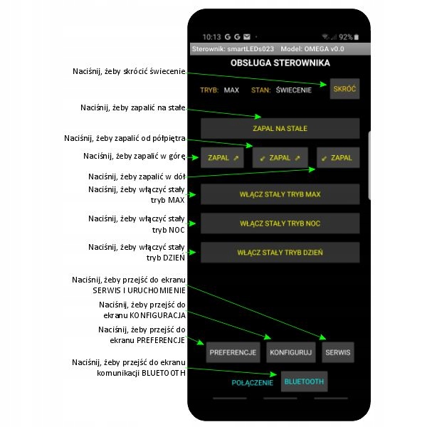 ZESTAW Sterownik schodowy LED Omega-Exclusive Aplikacja + Sonda +2 Czujniki Cechy dodatkowe łączność radiowa