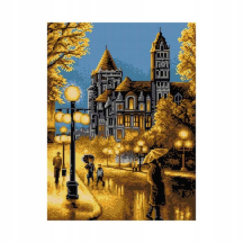 Vyšívací sada, gobelínová deštivá ulice (8036), 30x40cm