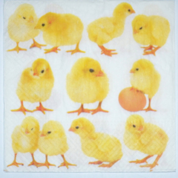 Serwetki do decoupage2szt żółte pisklaki kurczaki