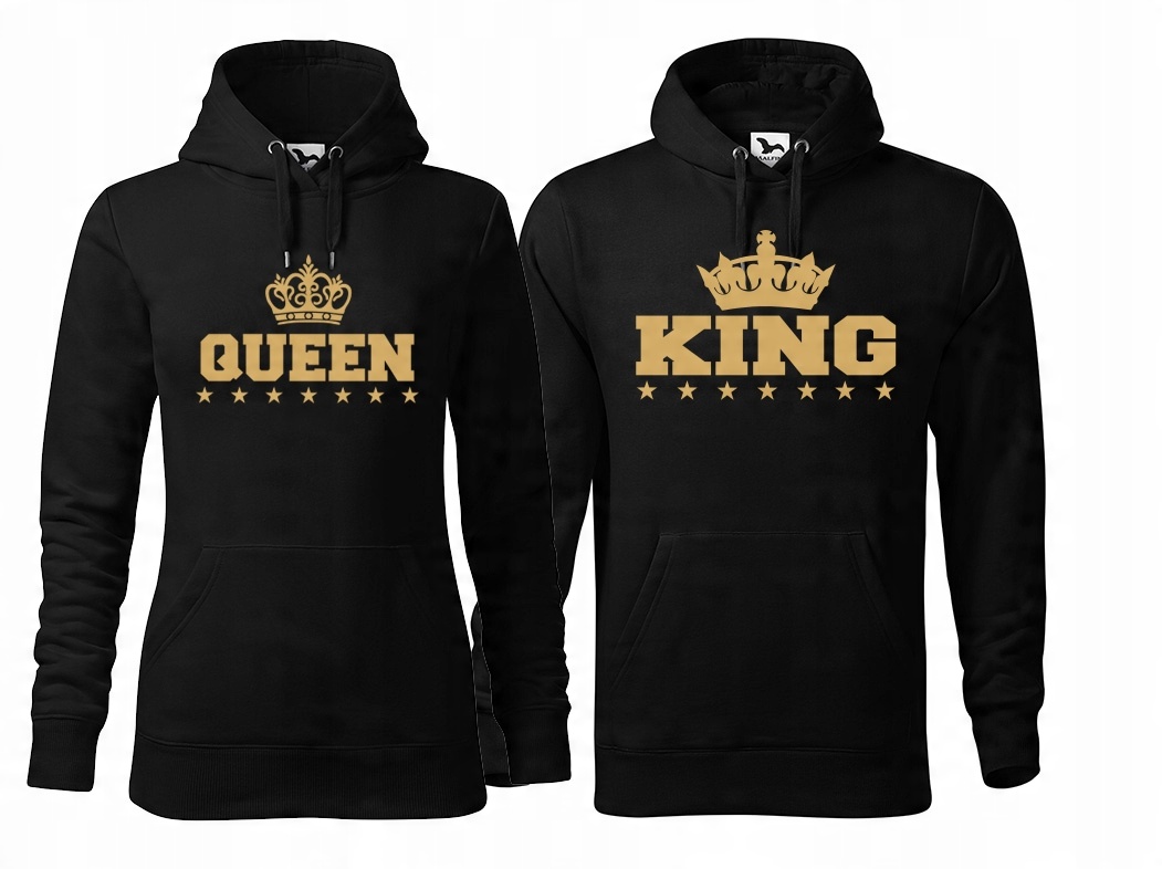 

Bluzy Dla Par Z Kapturem nadruk King Queen XL