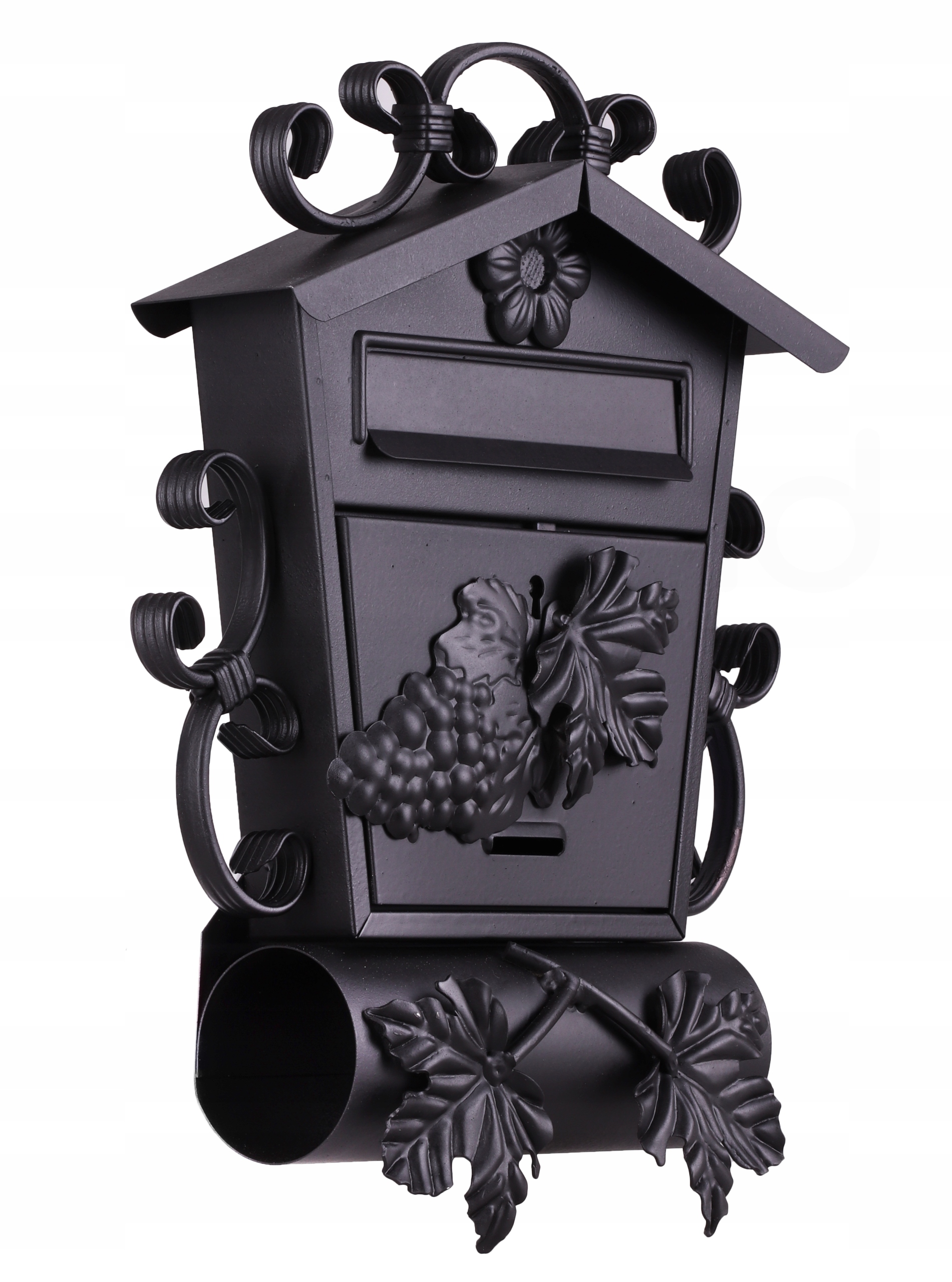 

Skrzynka na listy kuta Ręcznie ozdobna Liść, ocynk