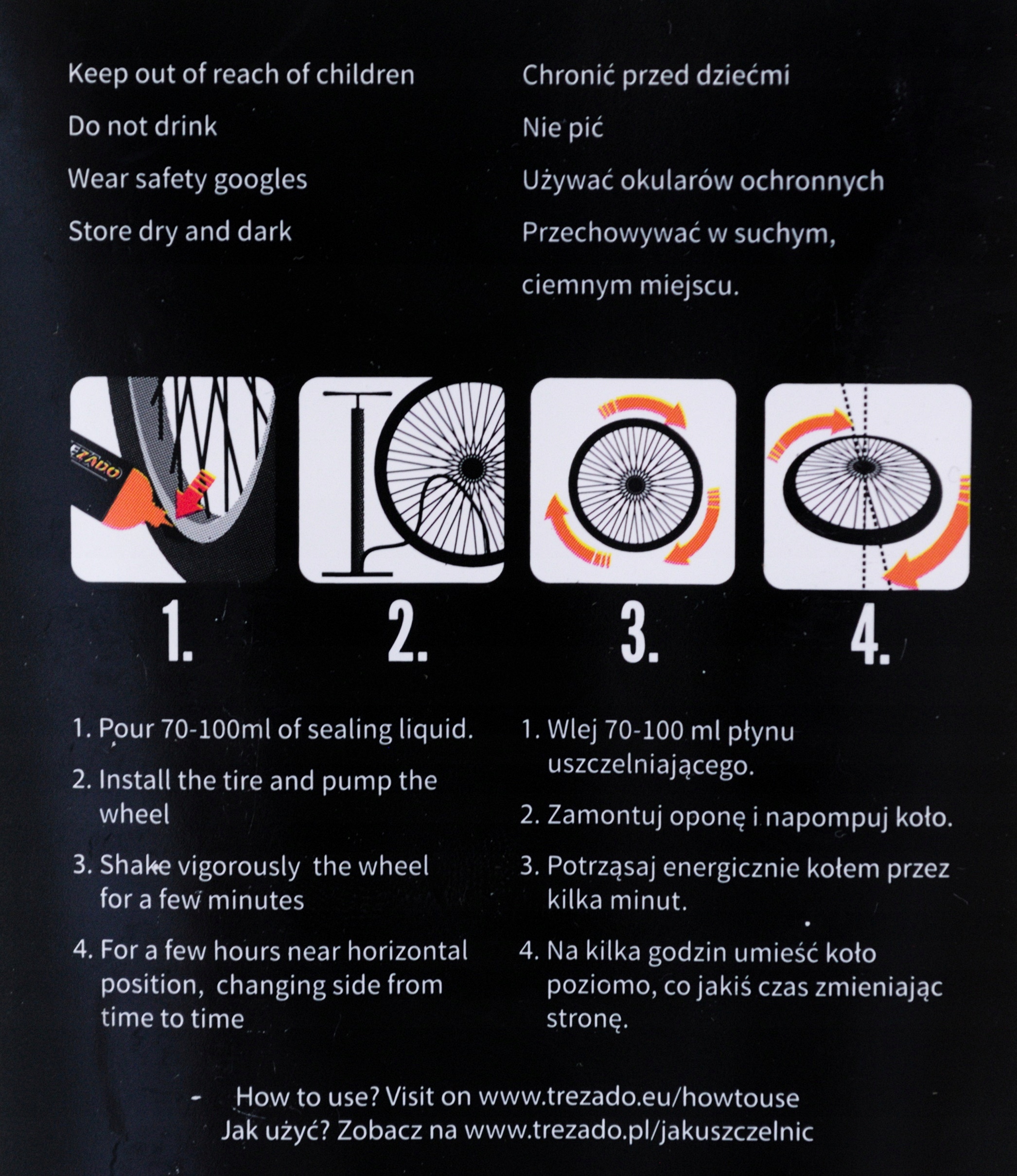 TREZADO MLECZKO USZCZELNIACZ DO OPON TUBELES 100ml Pojemność 100 ml