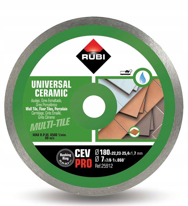 

Tarcza diamentowa Rubi CEV180 Pro do gresu glazury