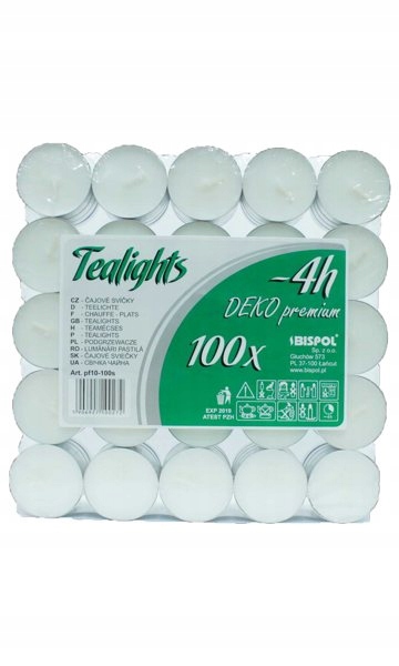 

Świeca podgrzewacz bezzapachowy Tealights 4h 100sz