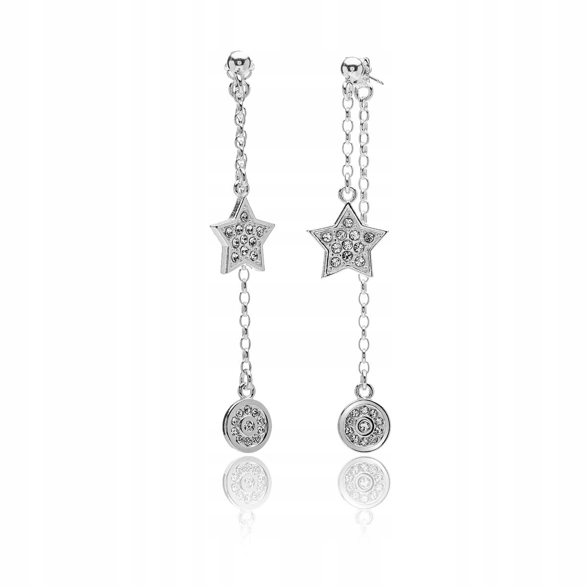 

Kolczyki gwiazdka & kółeczko srebro rodowane