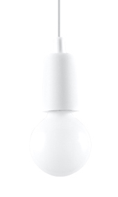 

Lampa Wisząca Sufitowa Diego 1 Biała Zwis Loft