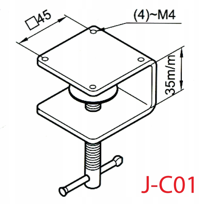 Obejma mocująca do lamp do obrabiarki J-C01 Model J-C01