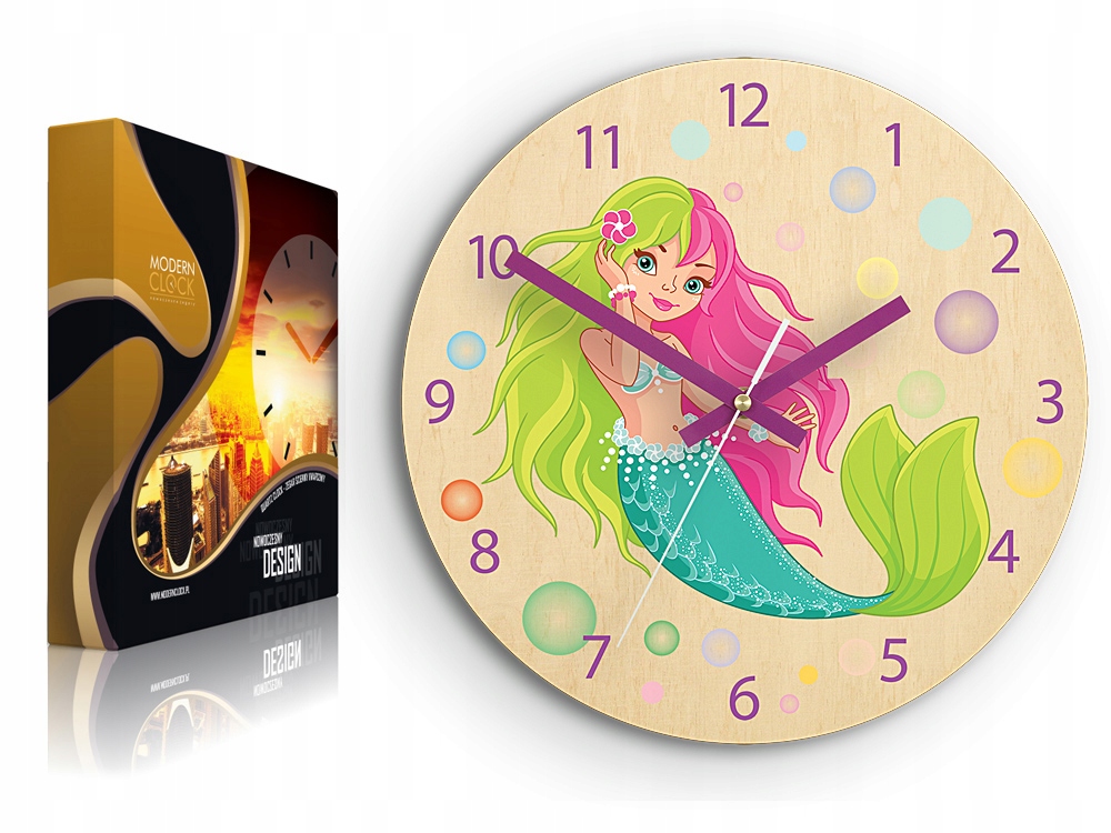 

Zegar ścienny Syrenka do pokoju dziecka Piękny