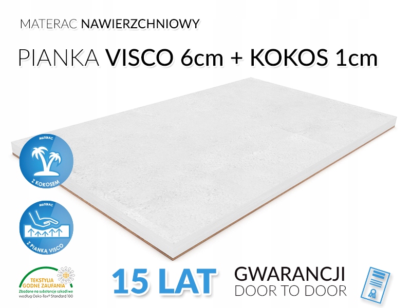 

160X200 Mata Na Materac Visco I Kokos 5CM