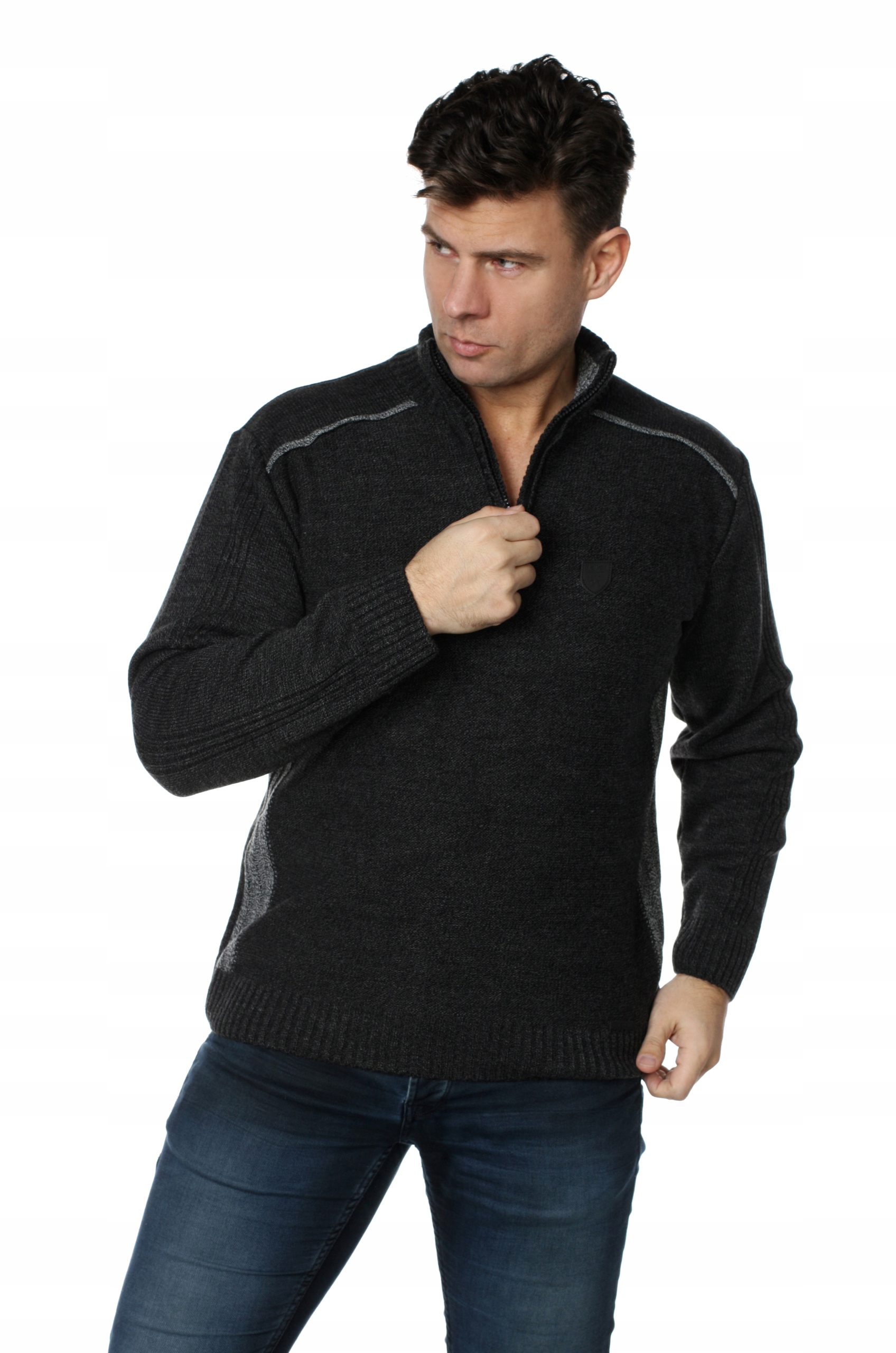 

Sweter męski z krótkim suwakiem r.XL