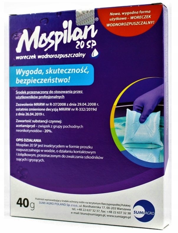

Mospilan 40G Owadobójczy Na Szkodniki WAŻ.09.2023R
