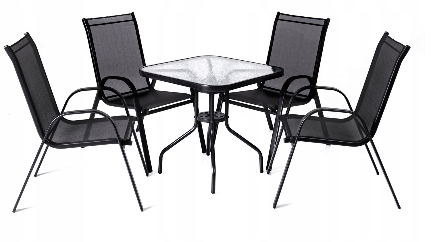 MEBLE OGRODOWE ZESTAW TARASOWY SZKLANY STÓŁ 4K Producent MAT-COMPANY