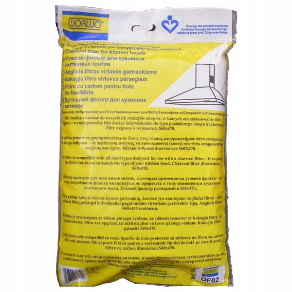 UNIWERSALNY FILTR WĘGLOWY OKAPU KUCHENNEGO 56X47 Rodzaj węglowy
