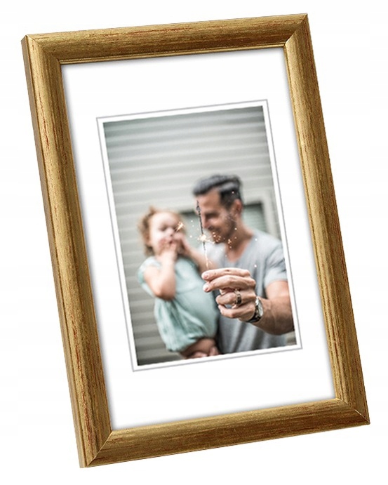 

Ramka Foto Drewniana Zdjęcia Rama 24x18 Złota B5
