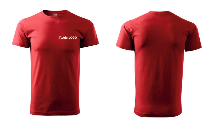 KOSZULKA REKLAMOWA Z LOGO NA PIERSI nadruk KOLORY