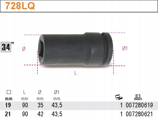 NASADKA UDAROWA DŁ DO NAKRĘTEK ISUZU 21MM 728LQ/21 Marka Beta