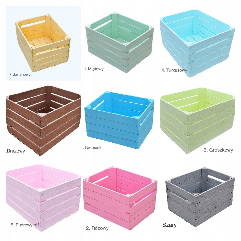 

Skrzynka Drewniana dekoracyjna kolorowa szlifowana