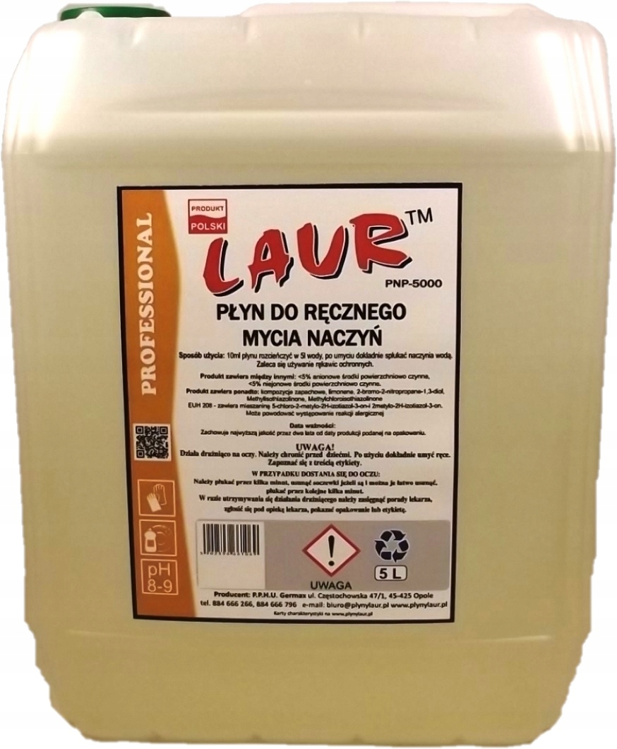 

Laur Płyn Do Ręcznego Mycia Naczyń 5l
