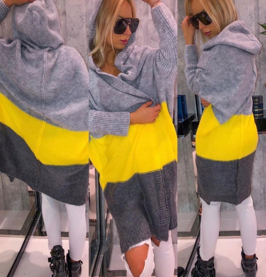 Kardigan Trio - KAPTUR HIT 2019 KOLORY MULTICOLOR Wzór dominujący inny wzór