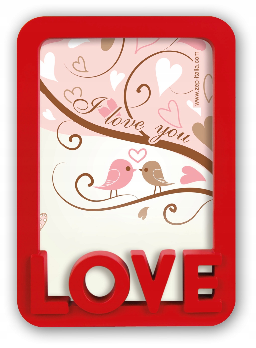

Ramka na zdjęcie 10x15 czerwona z napisem love