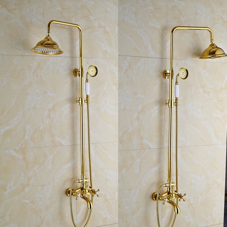 ZESTAW PRYSZNICOWY Z DESZCZOWNICĄ WYLEWKA ZŁOTY EAN (GTIN) 53456746723864