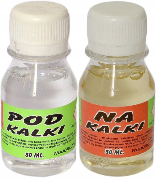 

Płyny na i pod kalki do kalkomanii Wamod zestaw