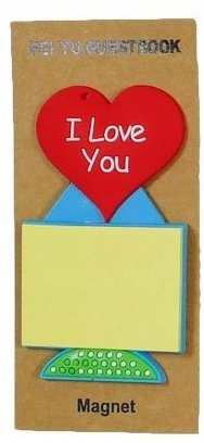 

magnes z notesikiem na lodówkę I Love You