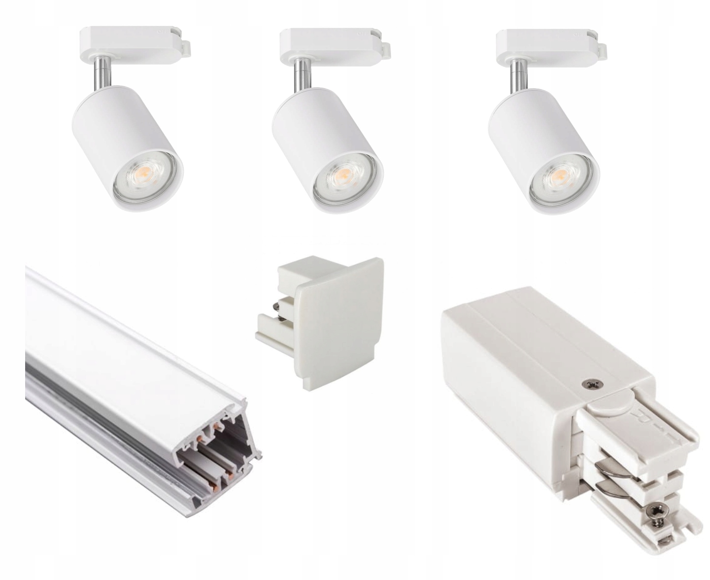 Sada 3 3-fázových lamp do obchodu na lištu GU10 B