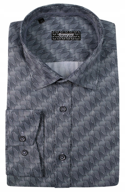 Košile s vlnami Grzegorz Pánská Móda 46/176-182