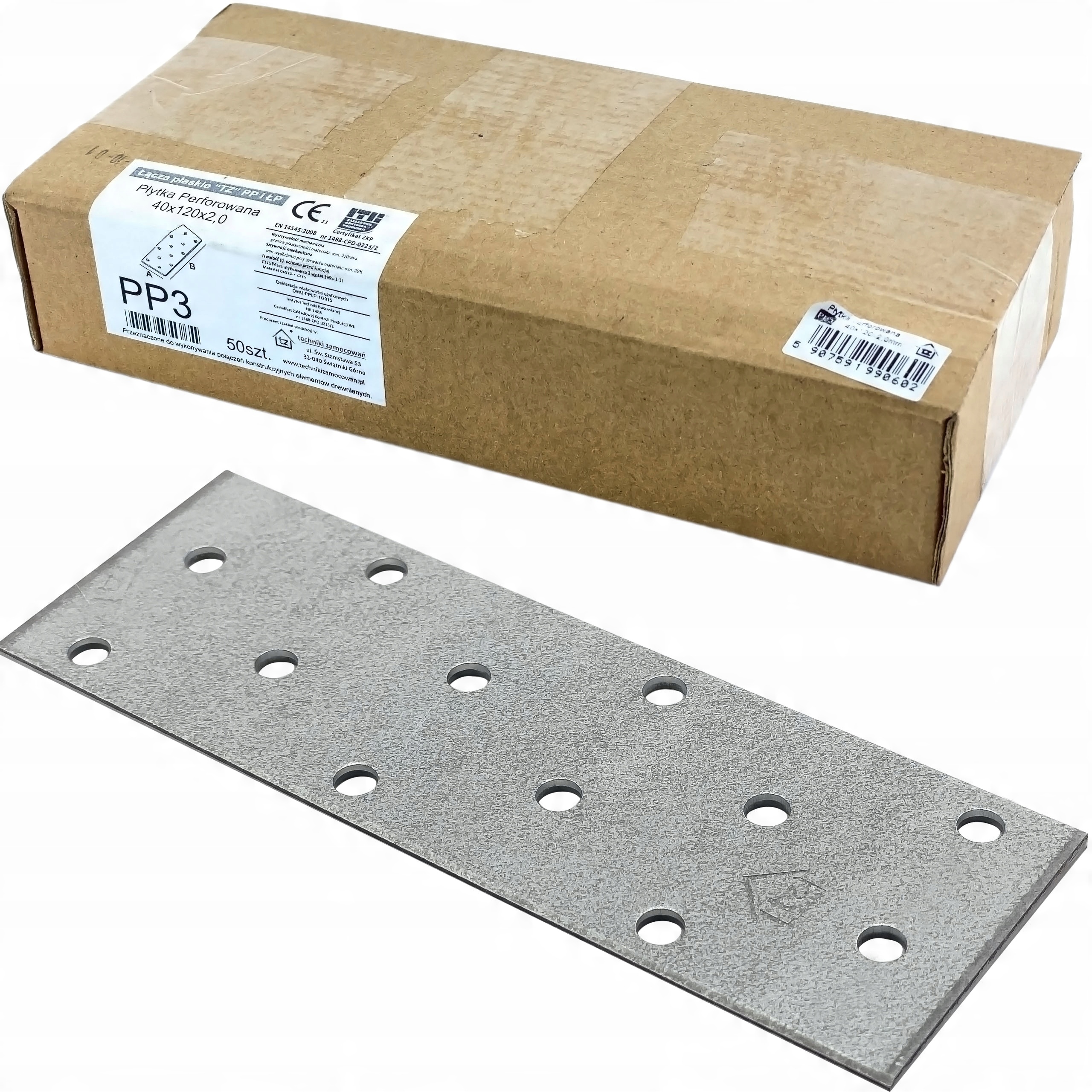 

Łącznik płaski Płytka perforowana PP3 40x120 50szt