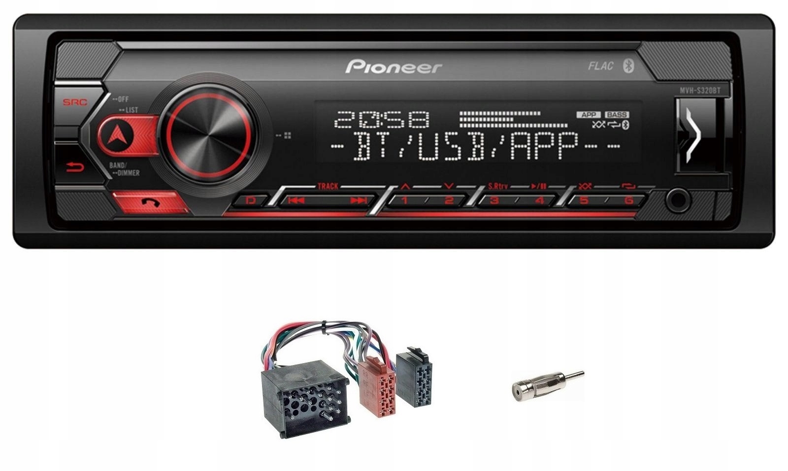 Autorádio Pioneer MVH-S320BT s Aux, Usb, MP3, Bluetooth, Bmw E21, E28, E30, E31, E32, E34
