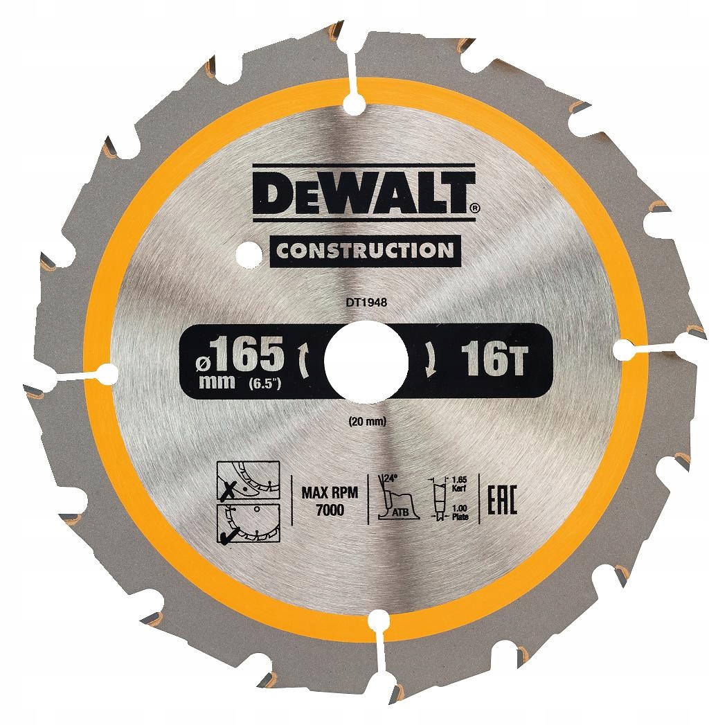 

Dewalt DT1948 Tarcza Tnąca Do Drewna 165mmx20mm