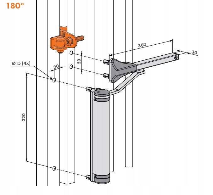 PROFESJONALNY SAMOZAMYKACZ DO FURTKI LOCINOX LION CZARNY Typ drzwi jednoskrzydłowe